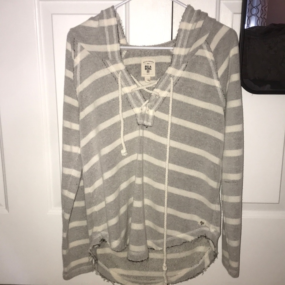 billabong striped hoodie sweatshirt